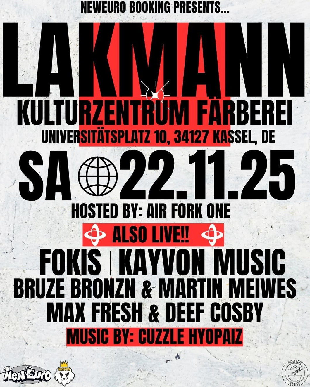Saturday 11/22/2025 - Kayvon Music at Kulturzentrum Färberei - Kassel, Germany